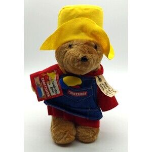 Vintage Sears Paddington Bear Craftsman Tools Plush Sears 15" W/ Hammer + Tag